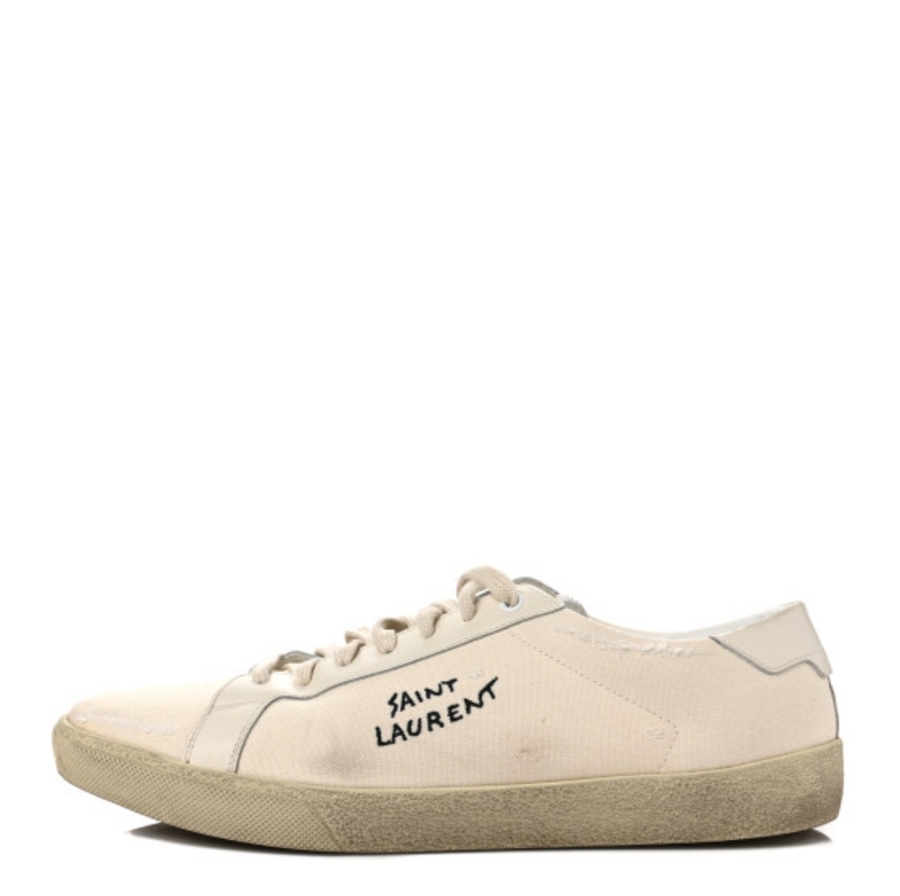 Saint Laurent Distressed Canvas Court Classic